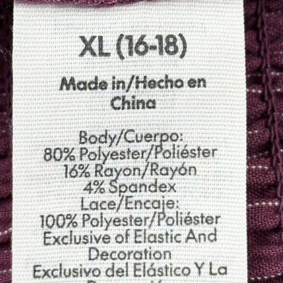 No Boundaries Women Set Plum Wine Woven Bustier Top & Skirt Size XL 16-18 NWT - Picture 7 of 11